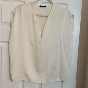 Ruti All Day washable silk top Cream Women's Blouse sz S silk
